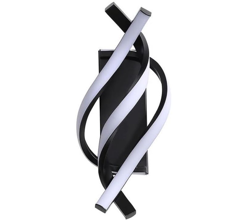 Applique Murale LED 6000 K, Lumière Blanche Froide, Pour Chambre à Coucher, Salon, Noir