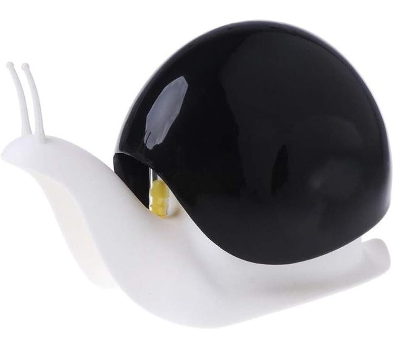 Distributeur de savon en forme d'escargot pour salle de bain (120 ml) (noir)
