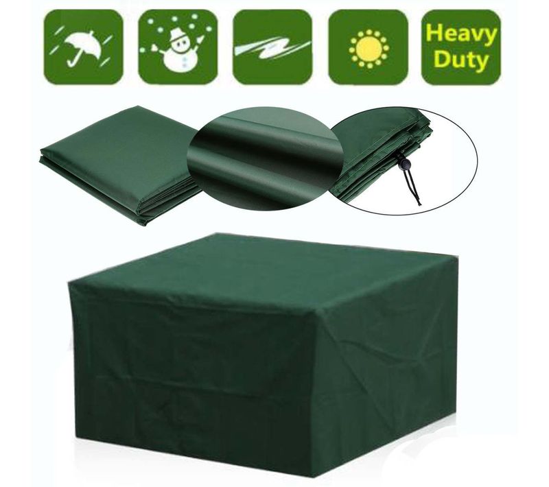 Housse De Protection Etanche Pour Meuble Salon De Jardin Rectangulaire 210l X 140l X 70h Cm Vert