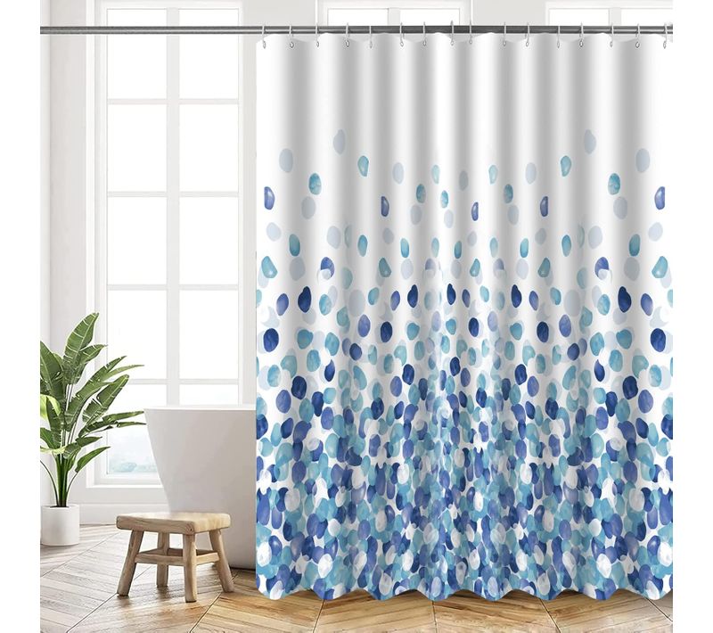 Rideau De Douche De Salle De Bain, Motif Bleu, 120×180cm