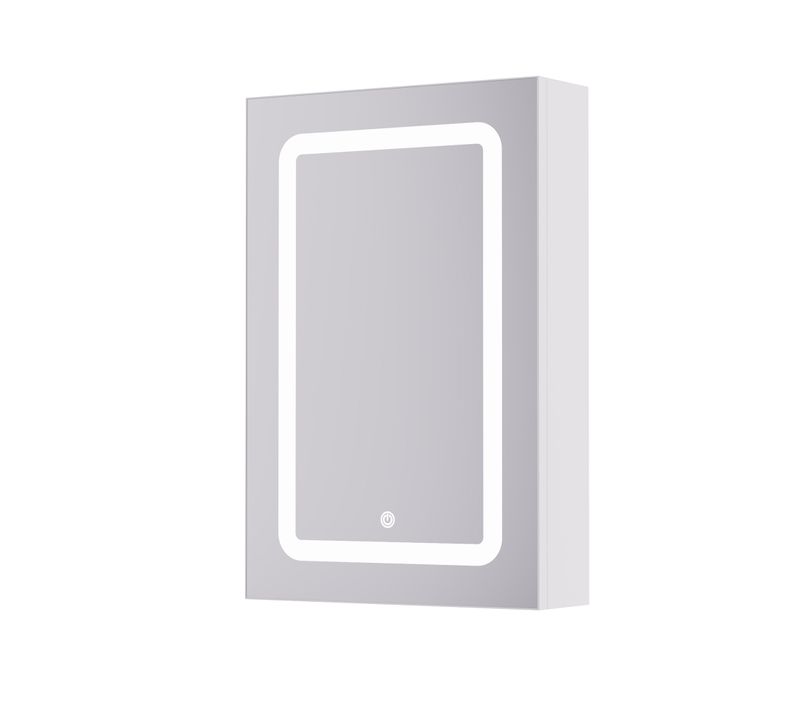 Armoire De Toilette Suspendue Avec Miroir, LED, Étagère Réglable - 70x15x60 Cm Blanc