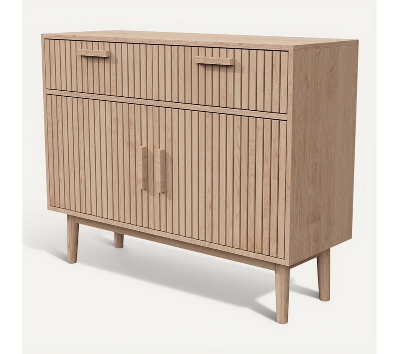 Buffet Meuble De Rangement Armoire Pour Salon, Cuisine Avec 2 Portes En 2 Tiroirs 100 X 35 X 80 Cm