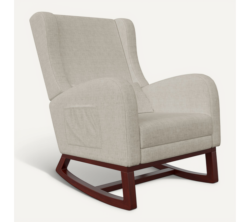 Fauteuil à Bascule, Chaise à Bascule - Jambes Rétractable Chaise - Beige