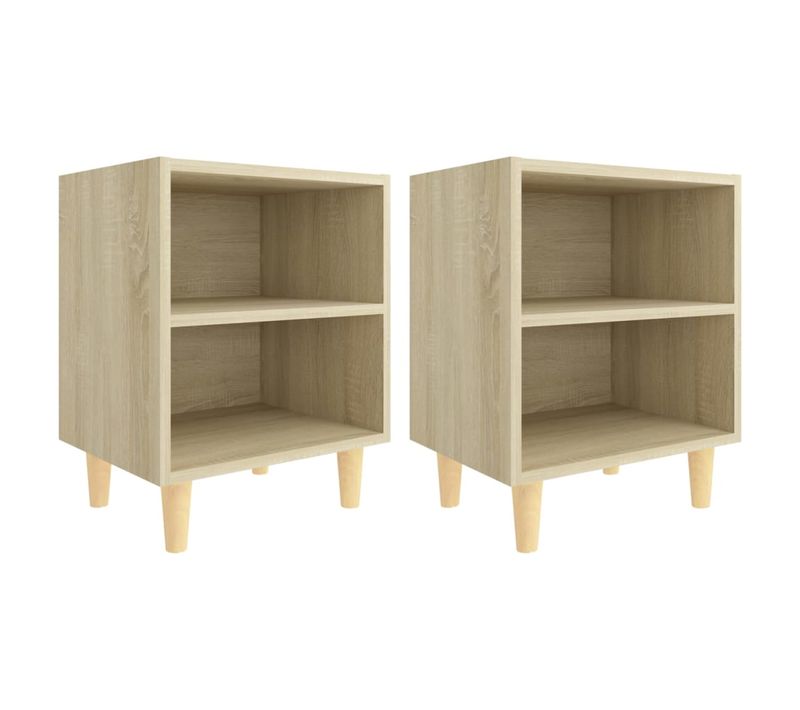 Lot De 2 Tables De Chevet En Bois Tables De Nuit Chêne Sonoma 40x30x50 Cm