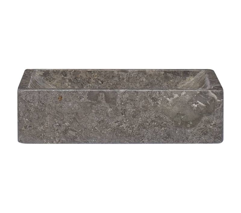 Lavabo - Vasque à Poser Pour Salle De Bain 45x30x12 Cm Marbre Gris Brillant