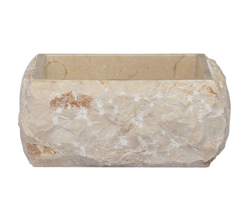 Lavabo - Vasque à Poser Pour Salle De Bain Crème 30x30x13 Cm Marbre