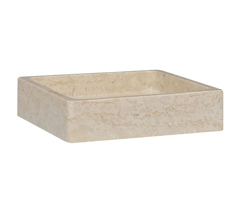 Lavabo - Vasque à Poser Crème 40x40x10 Cm Marbre