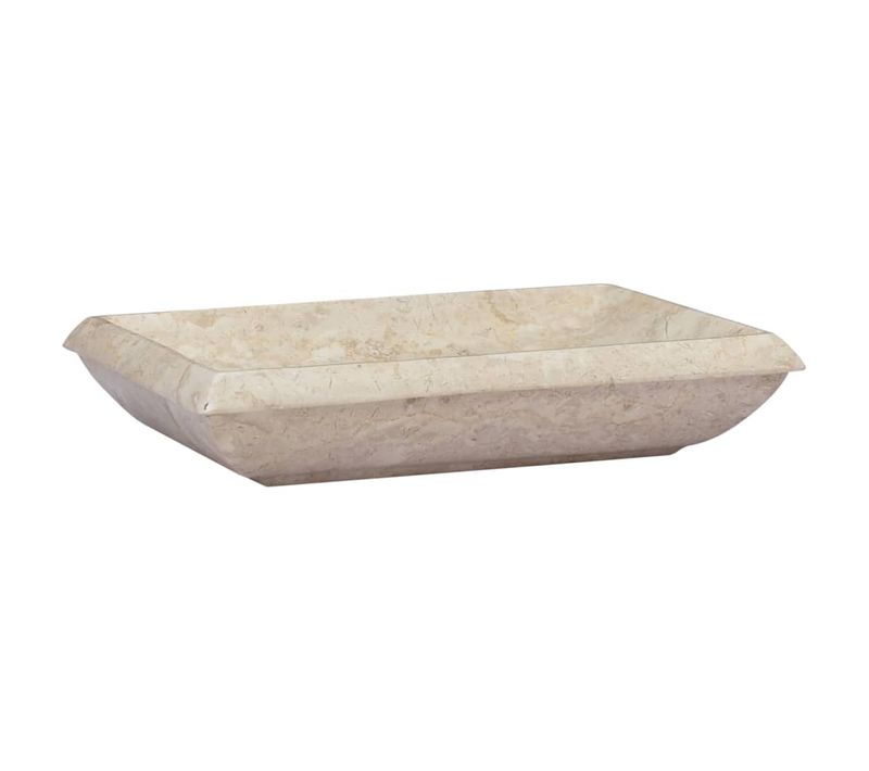 Lavabo - Vasque à Poser Pour Salle De Bain Crème 50x35x10 Cm Marbre