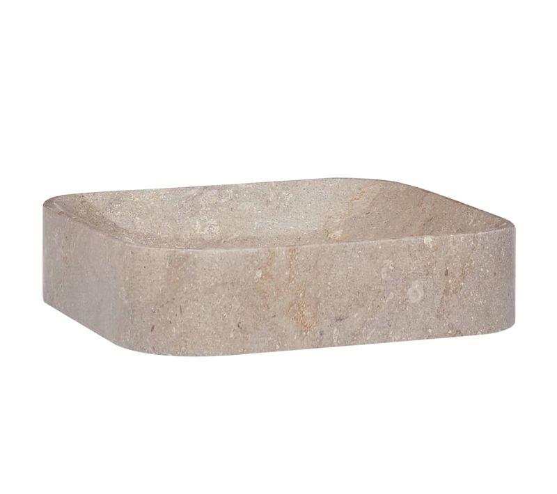 Lavabo - Vasque à Poser Gris 40x40x10 Cm Marbre