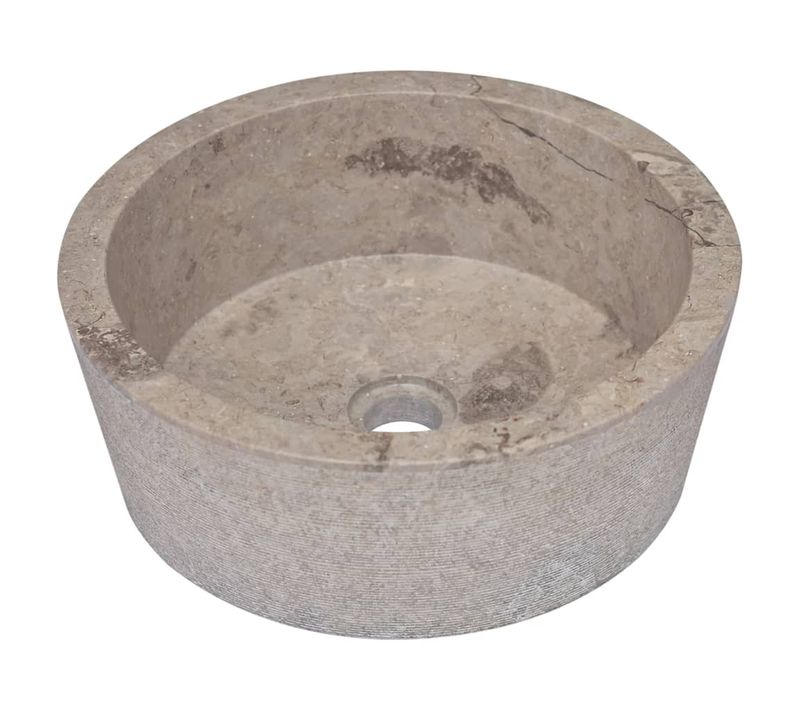 Lavabo - Vasque à Poser Pour Salle De Bain Gris 40x15 Cm Marbre