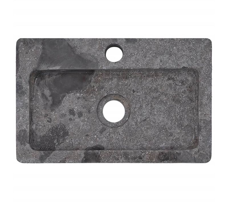 Lavabo - Vasque à Poser Mural Pour Salle De Bain Gris 38x24x6,5 Cm Marbre