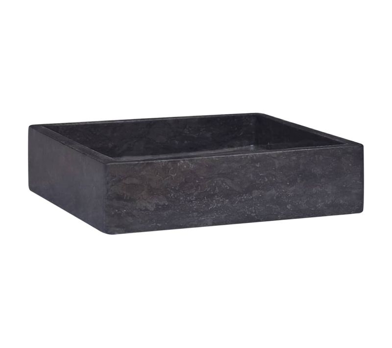 Lavabo - Vasque à Poser Pour Salle De Bain Noir 40x40x10 Cm Marbre