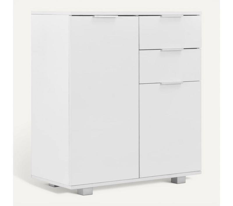 Buffet - Bahut - Meuble De Rangement Blanc Brillant 71 X 35 X 80 Cm Bois D'ingénierie
