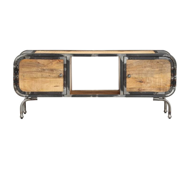 Meuble TV - Banc TV - Meuble De Rangement Pour Salon 110x30x42 Cm Bois Massif De Manguier