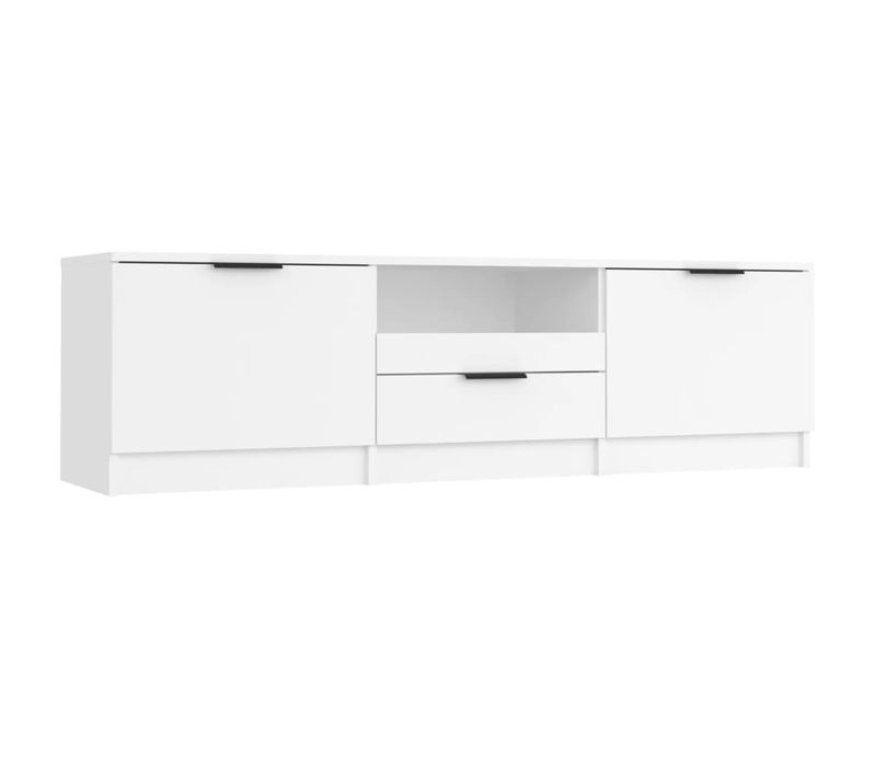 Meuble TV - Banc TV - Meuble De Rangement Pour Salon Blanc 140x35x40 Cm Bois D'ingénierie