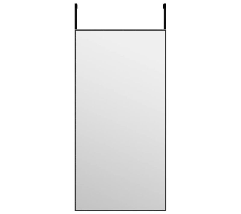 Miroir Accroche Porte - Miroir Suspendu Pour Salon Chambre Noir 40x80 Cm Verre Et Aluminium