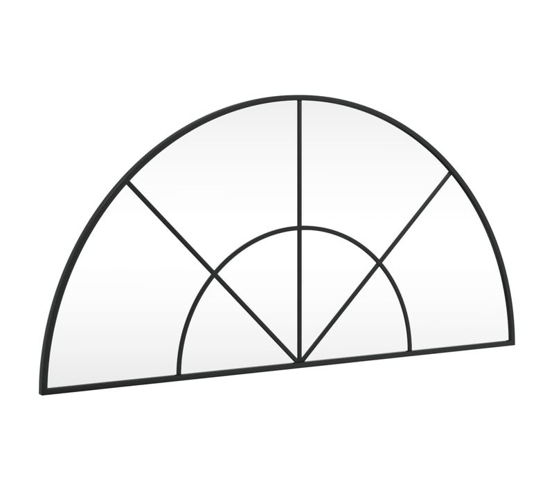 Miroir Mural - Miroir Suspendu - Miroir Décoratif Noir 100x50 Cm Arche Fer