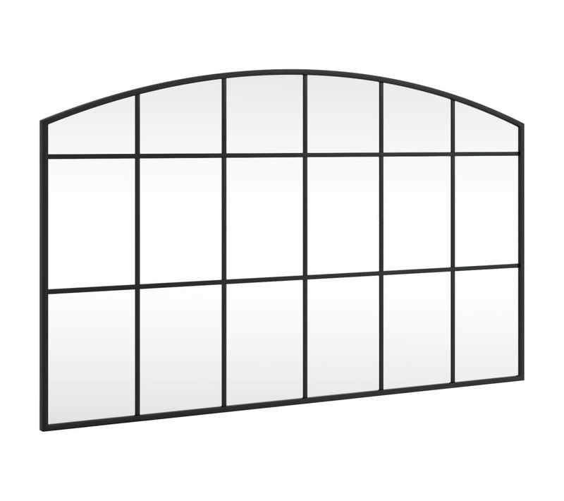 Miroir Mural - Miroir Suspendu - Miroir Décoratif Noir 100x60 Cm Arche Fer
