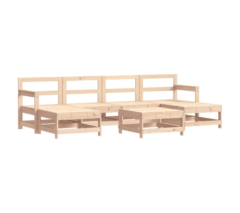 Salon De Jardin 7 Pièces, Mobilier De Jardin, Ensemble De Meuble Bois De Pin Massif