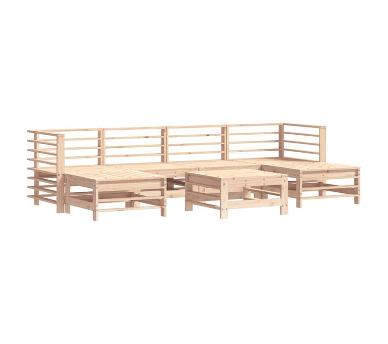 Salon De Jardin 7 Pièces, Mobilier De Jardin, Ensemble De Meuble Bois De Pin Massif