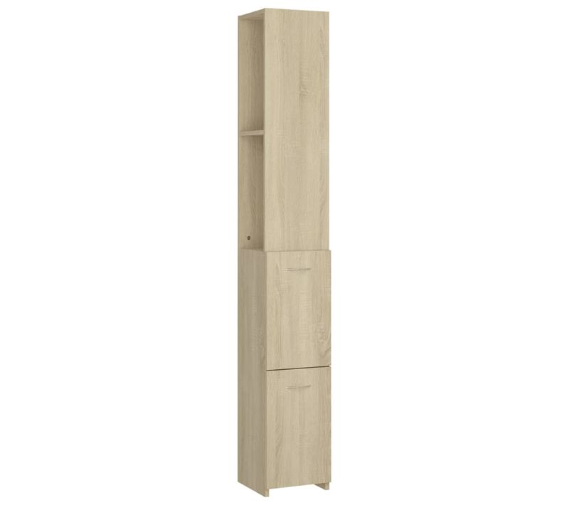 Colonne Salle De Bain - Armoire De Toilette - Meuble De Rangement Chêne Sonoma 25x26,5x170 Cm