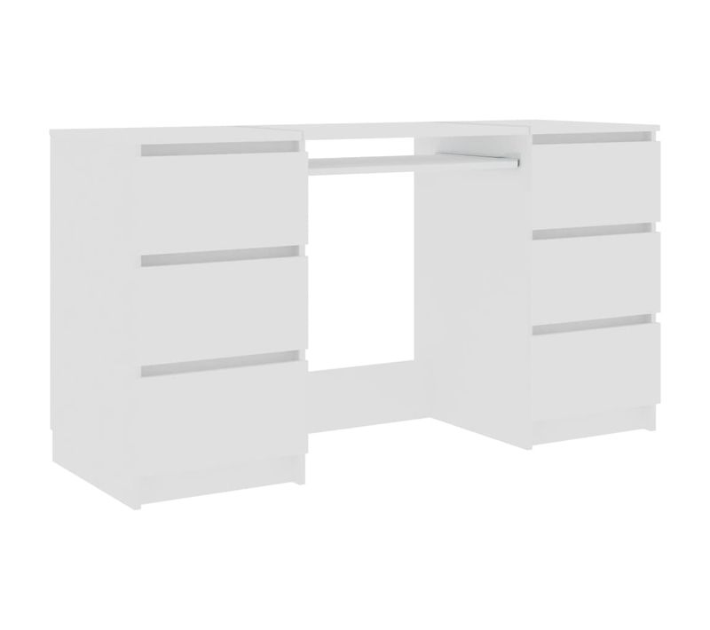 Bureau Droit - Bureau D'ordinateur - Bureau D'étude Blanc 140x50x77 Cm Bois D'ingénierie