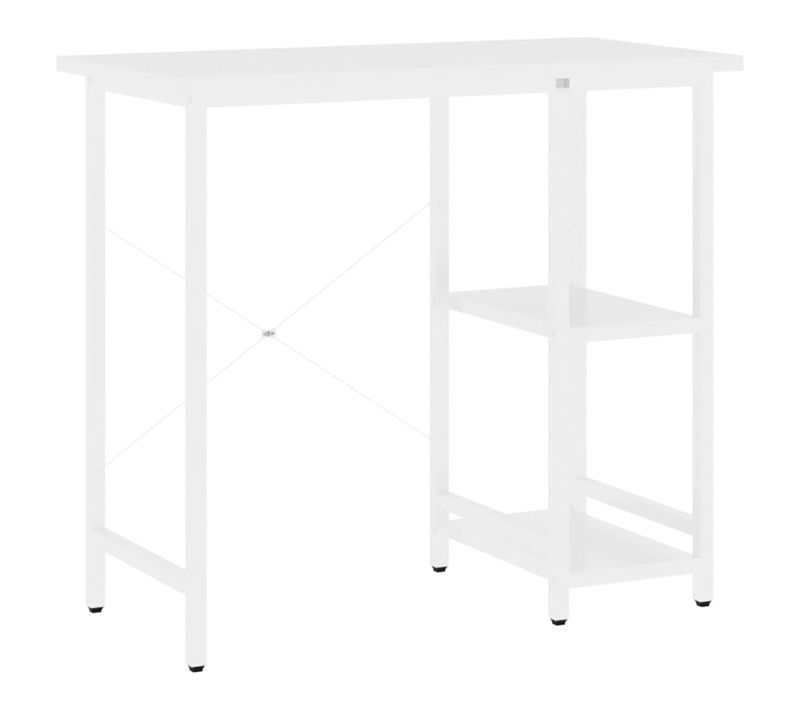 Bureau D'ordinateur - Bureau Informatique - Table De Bureau Blanc 80x40x72 Cm Mdf Et Métal