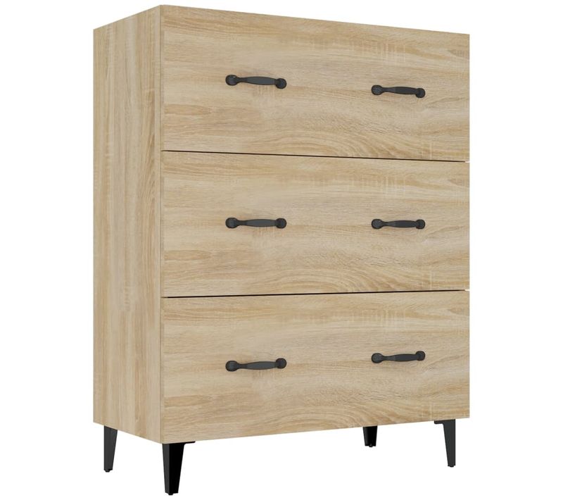 Commode - Meuble De Rangement Chêne Sonoma 69,5x34x90 Cm Bois D'ingénierie