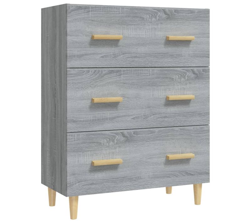 Commode - Meuble De Rangement Sonoma Gris 70x34x90 Cm Bois D'ingénierie