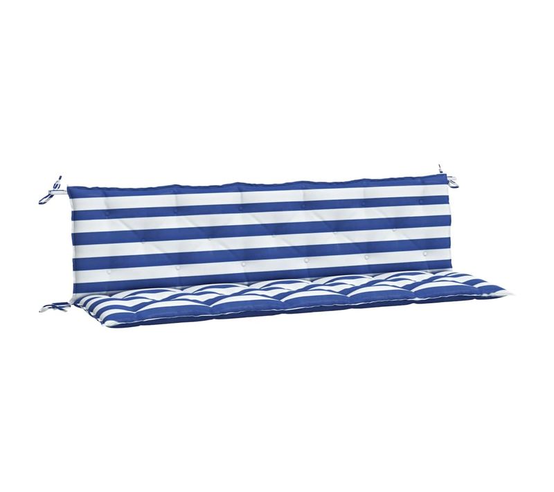 Lot De 2 Coussins De Banc De Jardin - Coussins De Siège Rayures Bleues/blanches