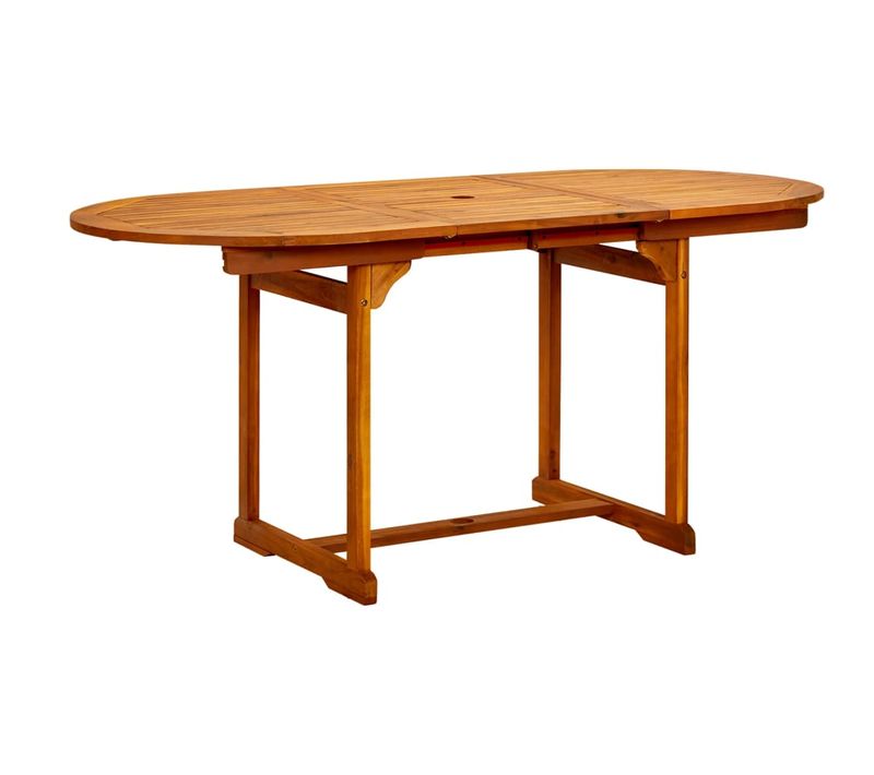 Table De Jardin - Table D'extérieur (120-170)x80x75 Cm Bois D'acacia Massif