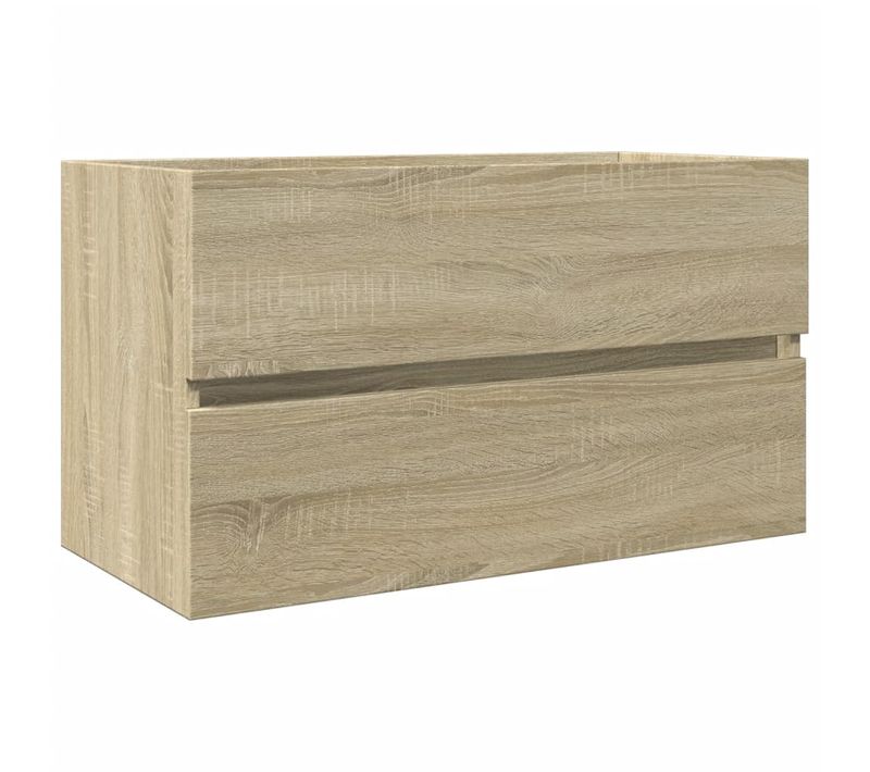 Meuble Vasque, Meuble De Salle De Bain, Meuble Lavabo Chêne Sonoma 80x38,5x45 Cm Bois D'ingénierie
