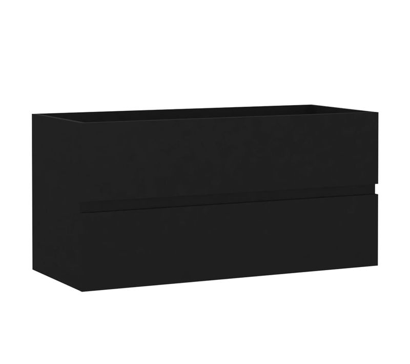 Meuble Sous-vasque, Meuble De Salle De Bain, Meuble Sous-lavabo Noir 90x38,5x45 Cm Aggloméré