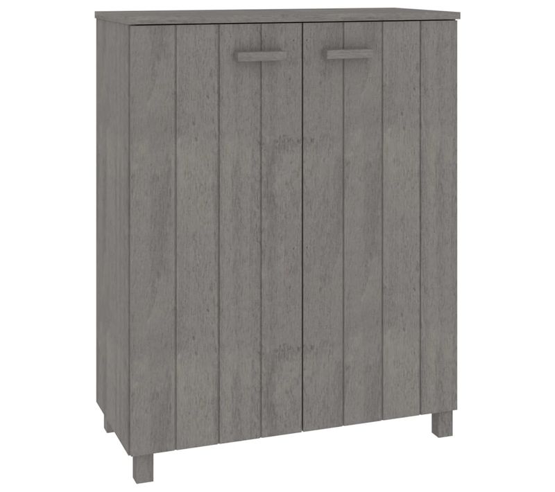 Meuble à Chaussures, Armoire à Chaussures Gris Clair 85x40x108 Cm Pin Massif