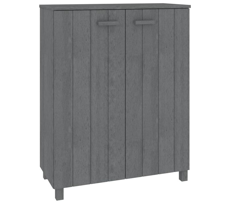 Meuble à Chaussures, Armoire à Chaussures Gris Foncé 85x40x108 Cm Pin Massif