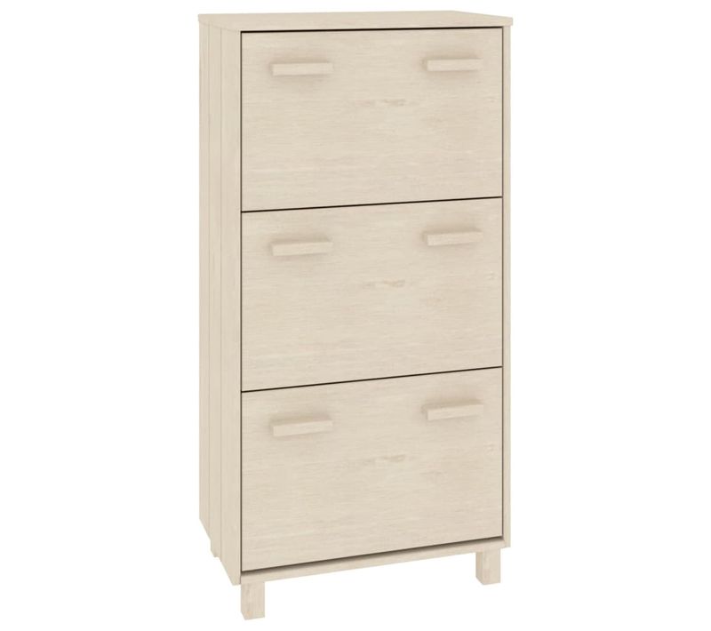 Meuble à Chaussures, Armoire à Chaussures Marron Miel 59,5x35x117cm Pin Massif