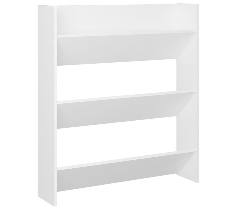 Meuble à Chaussures Murale, Armoire à Chaussures Suspendue Blanc 80x18x90 Cm Bois D'ingénierie