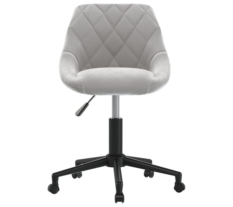 Chaise Pivotante, Chaise De Bureau, Chaise à Roulettes Gris Clair Velours