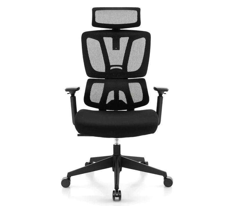 Chaise De Bureau Ergonomique Chaise De Direction Réglable En Hauteur Maille 72x72x117-126,5cm Noir