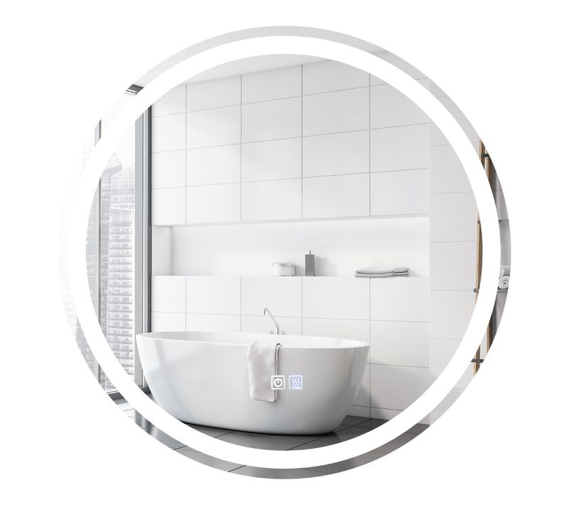 Miroir De Salle De Bain LED Ø 60 Cm Avec 3 Eclairages Interrupteur Tactile Et Fonction Anti-buée