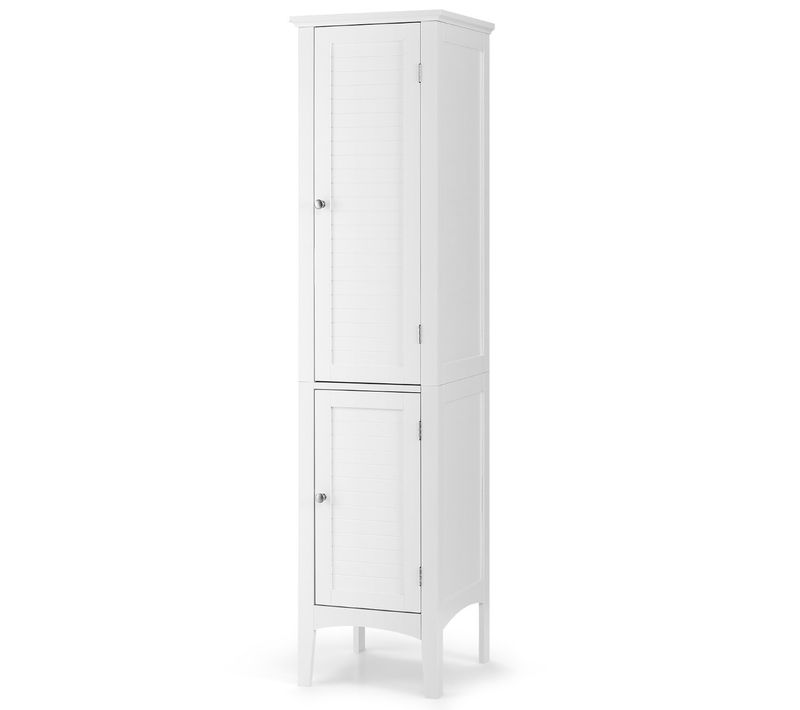 Colonne, Meuble De Rangement Sur Pied Avec 5 Étagères 37x37x160cm Blanc