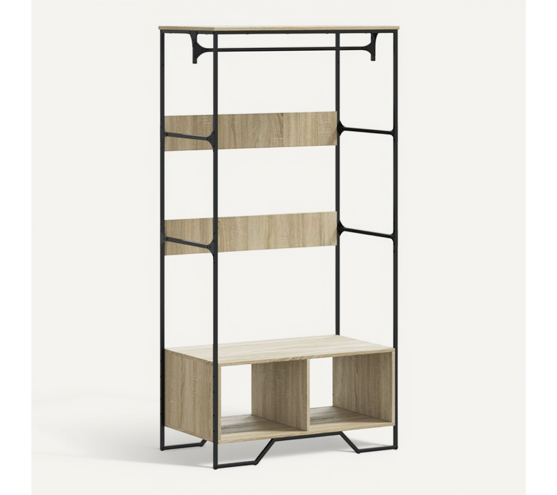 Armoire De Rangement - Armoire De Chambre Chêne Sonoma 90x50x180 Cm Bois D'ingénierie