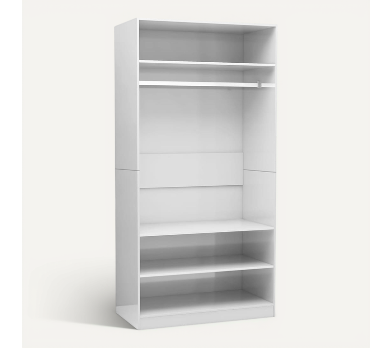 Armoire De Rangement - Armoire De Chambre Blanc Brillant 100x50x200 Cm Bois D'ingénierie