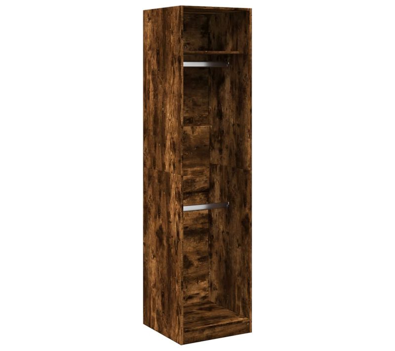 Armoire De Rangement - Armoire De Chambre Chêne Fumé 50x50x200 Cm Bois D'ingénierie