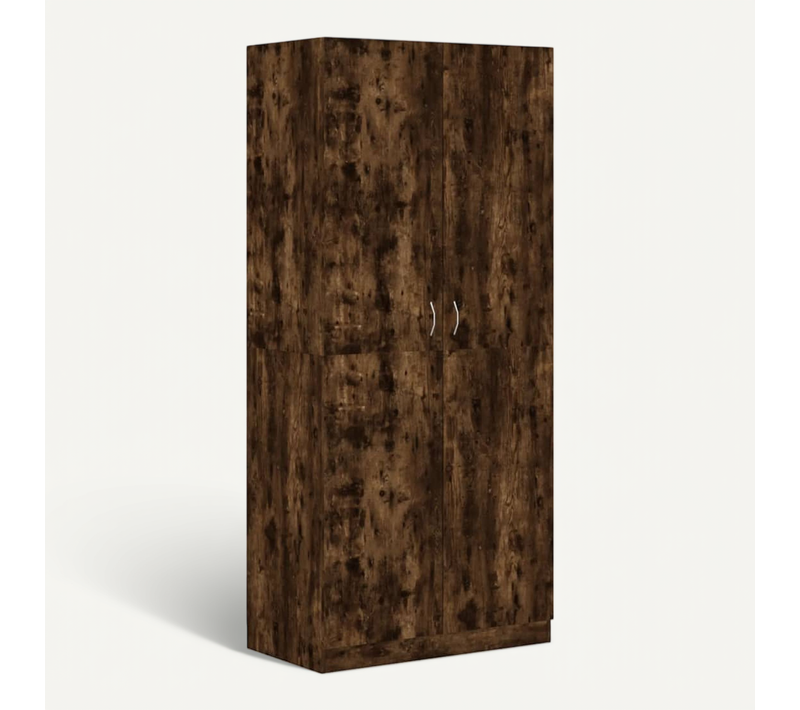 Armoire De Rangement - Armoire De Chambre Chêne Fumé 90x52x200 Cm Bois D'ingénierie