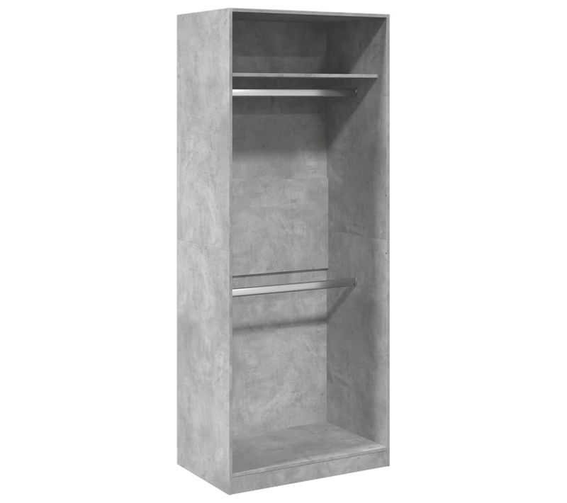 Armoire De Rangement - Armoire De Chambre Gris Béton 80x50x200 Cm Bois D'ingénierie