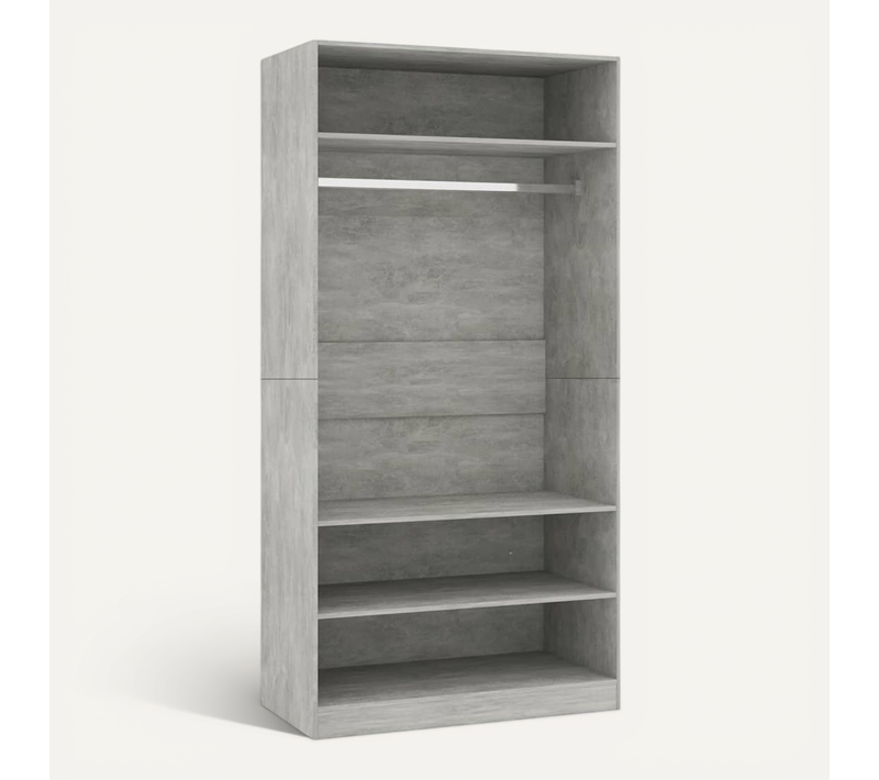Armoire De Rangement - Armoire De Chambre Gris Cement 100 X 50 X 200 Cm Aggloméré