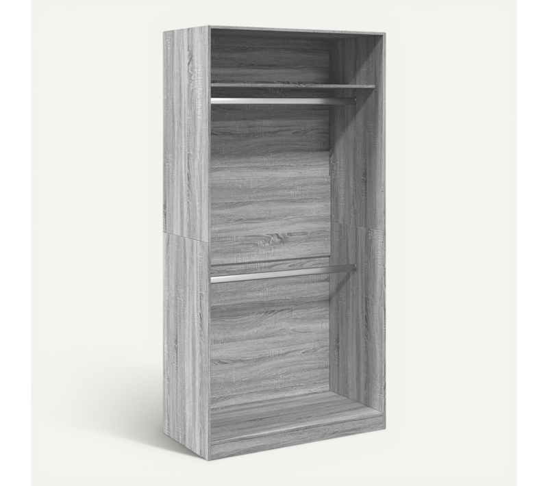 Armoire De Rangement - Armoire De Chambre Sonoma Gris 100x50x200 Cm Bois D'ingénierie