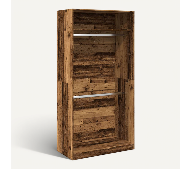 Armoire De Rangement - Armoire De Chambre Vieux Bois 100x50x200 Cm Bois D'ingénierie