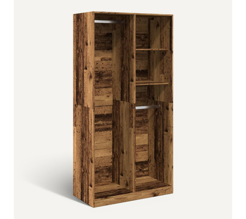 Armoire De Rangement - Armoire De Chambre Vieux Bois 100x50x200 Cm Bois D'ingénierie